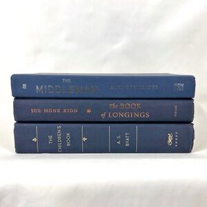 Books By Color Bundle Of Three Book Stack Navy Blue Hardcover Home Decor Fiction
